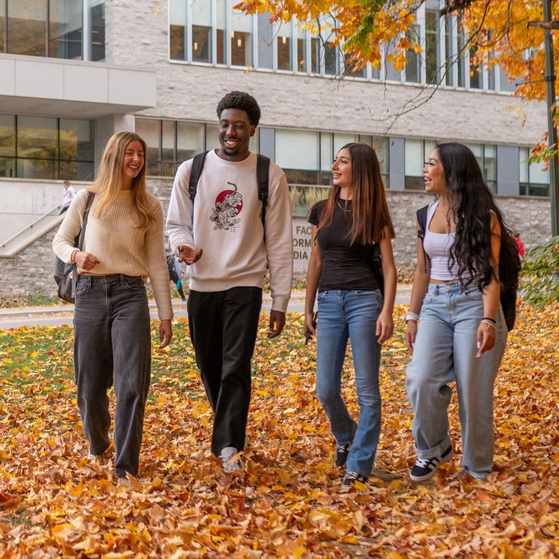 Students laughing together.