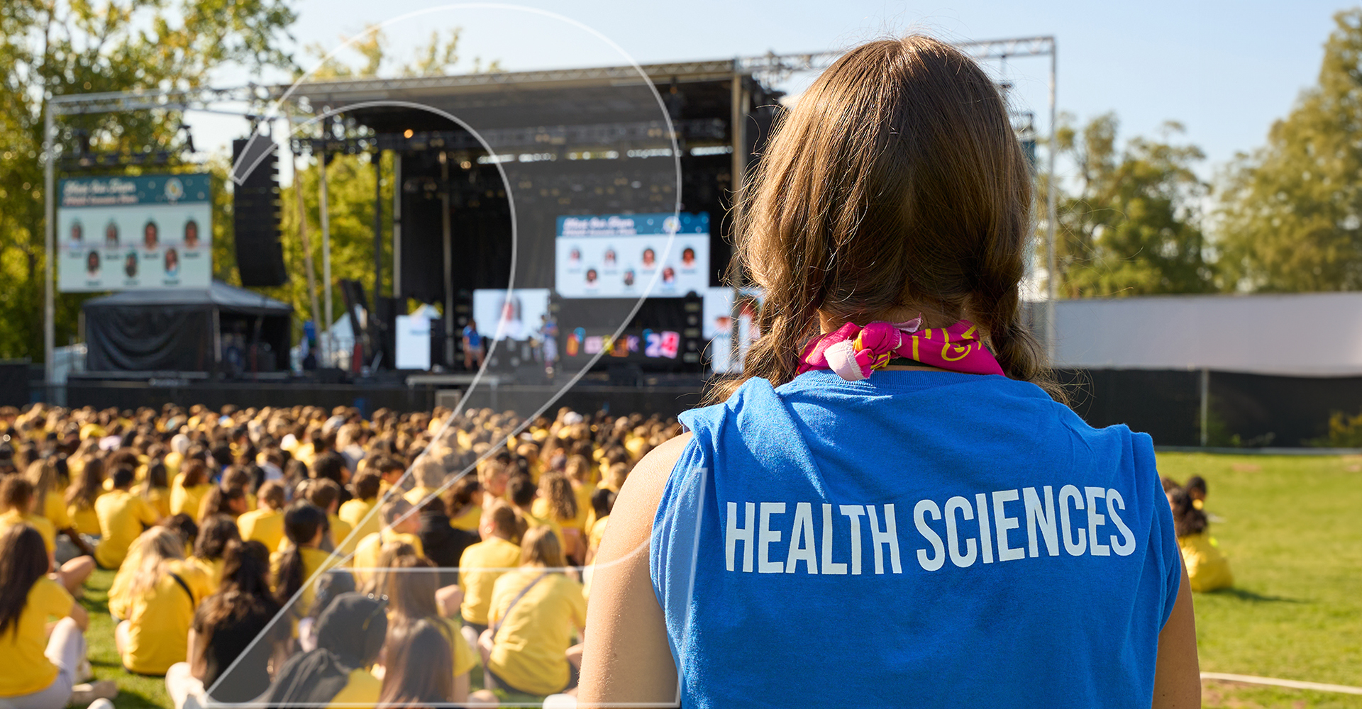 Faculty of Health Sciences student leader overlooking student experience event
