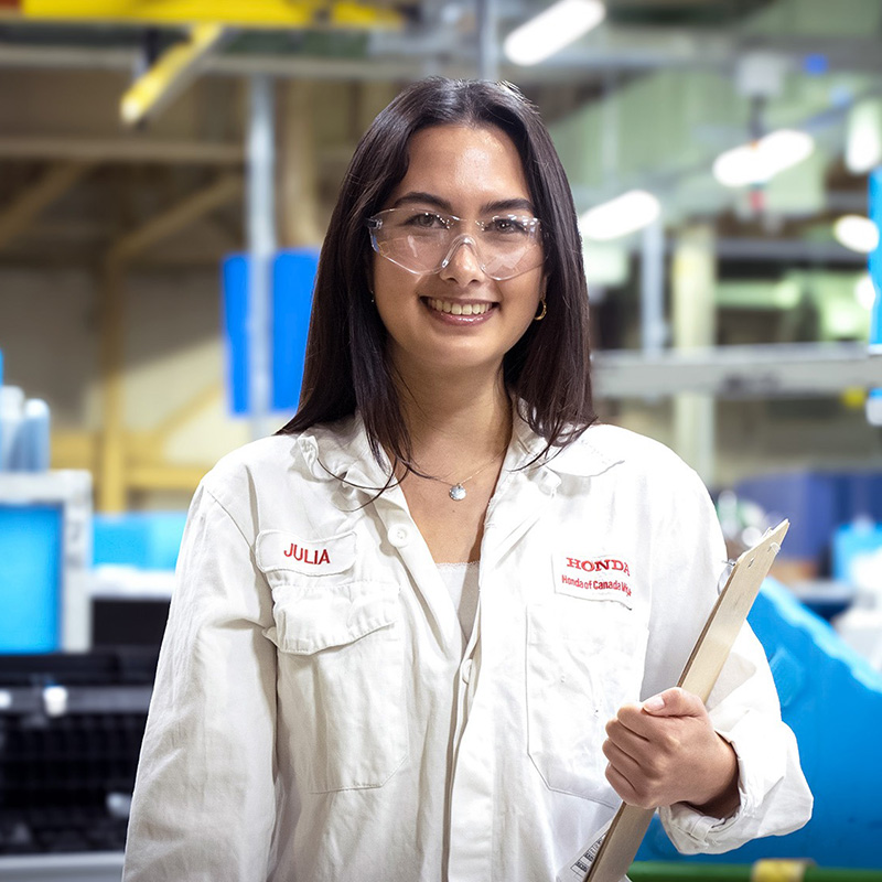 An experiential learning student at their placement.