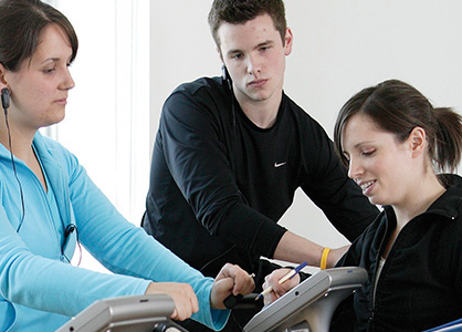 Students reviewing information gathered from their cardio.