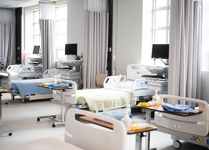 Interior of the clinical skills lab.