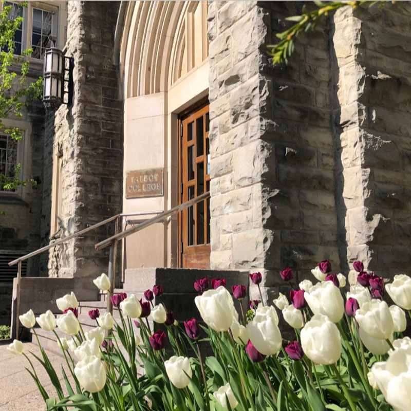 Talbot College entrance in the Spring