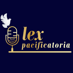 lex pacificatoria logo: text with image of microphone and dove