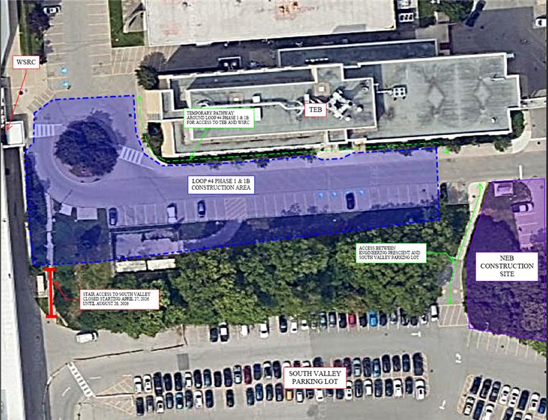 Map of South valley and Thompson Parking