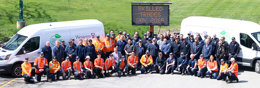 A group photo of skilled trades workers at Western University.