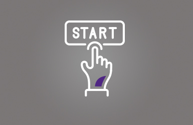 Hand selecting start button
