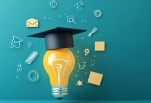 Light bulb with grad cap