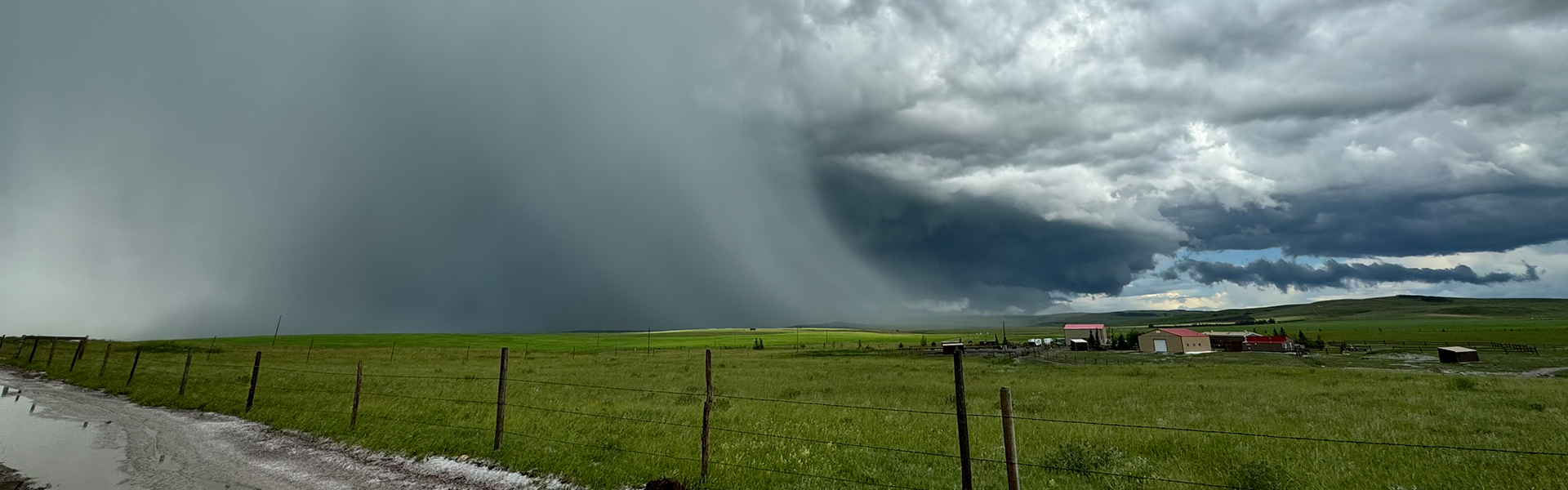 stormy clouds over road