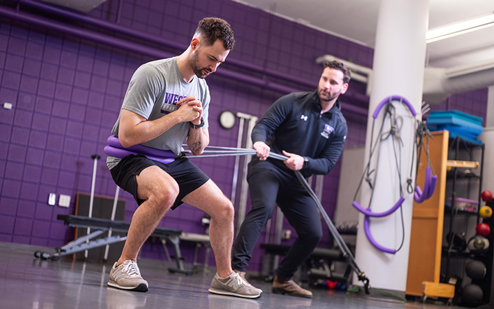 A Western University student exercising.