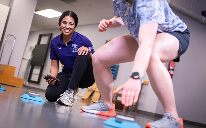 A Western University student exercising.