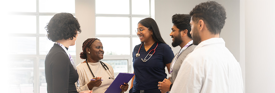 Health Sciences students learning from their instructor.