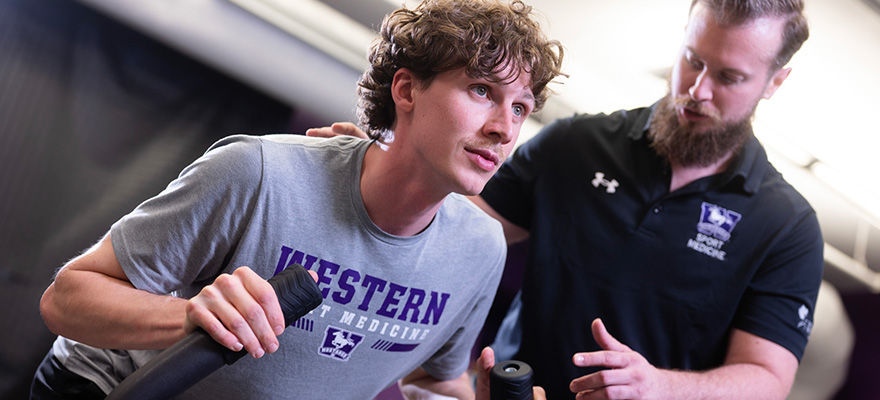 A Western University student exercising.