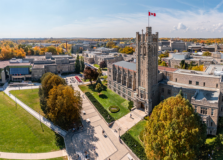 An aerial view of Western's campus.