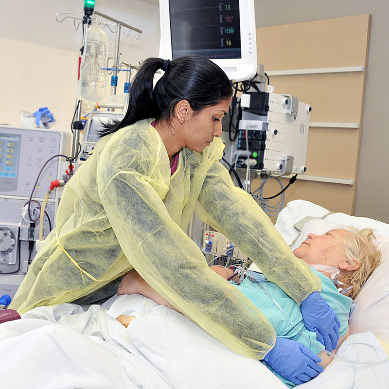 An MPT student working in their placement.