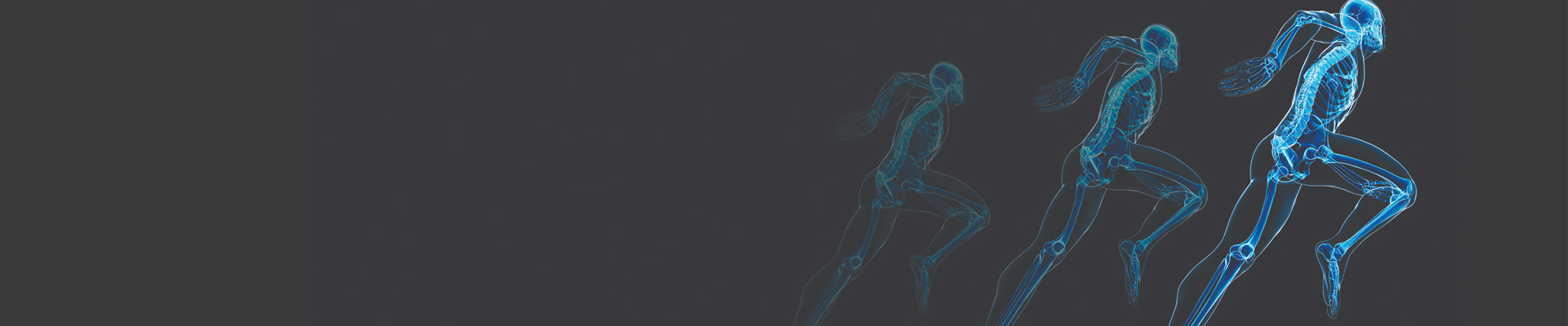 An X-Ray of a human body in motion.