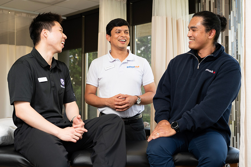 Toddy Feng was mentored by Pankaj Parmar, registered physiotherapist, and John Abellanida, clinic director at Preferred Rehab.