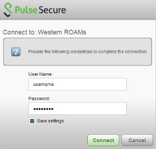 Pulse Secure Enter Credentials