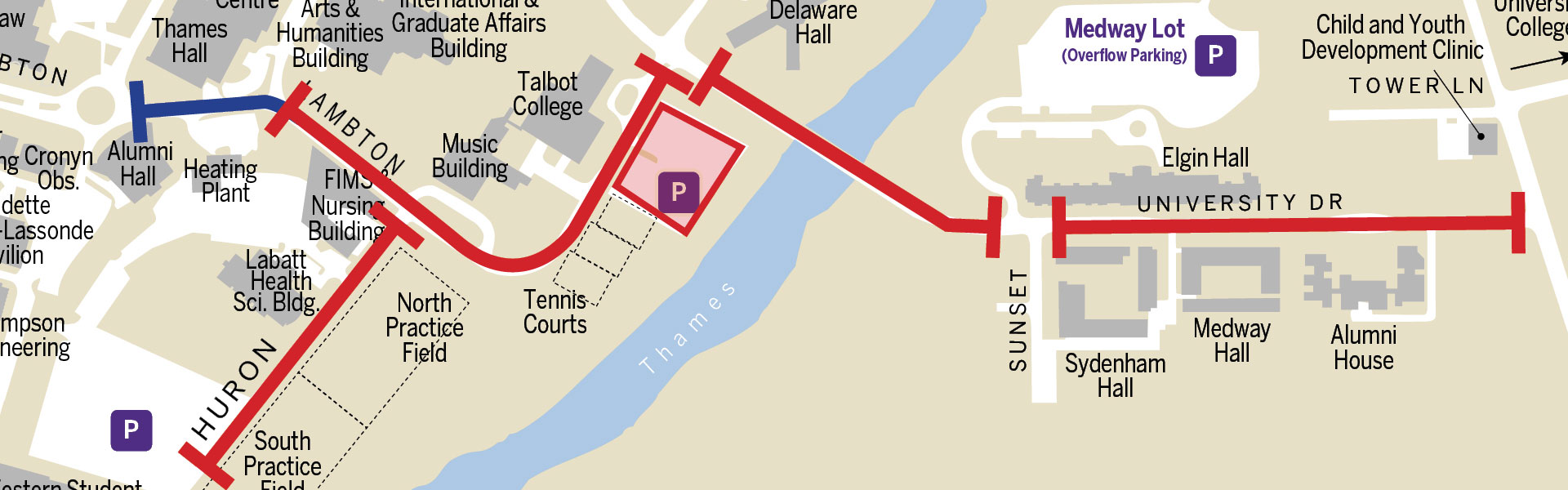 Map of the road clsoures.