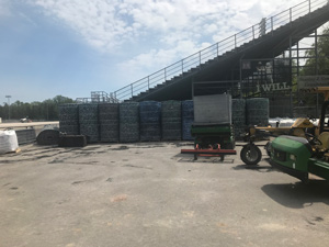 Rolls of turf prior to installation