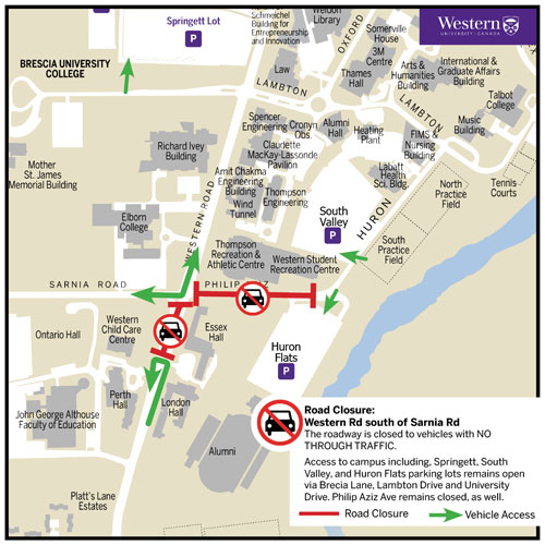 Map of road closure