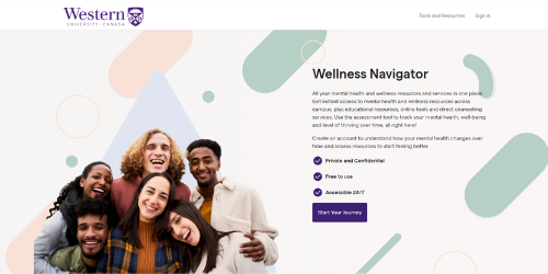 Wellness Navigator homepage