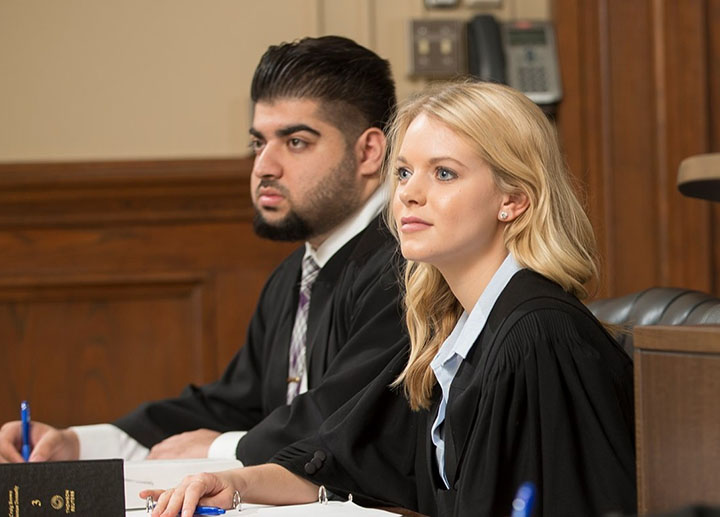 Law students at court