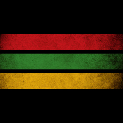 Illustration of a red, green and yellow stripe on a black background