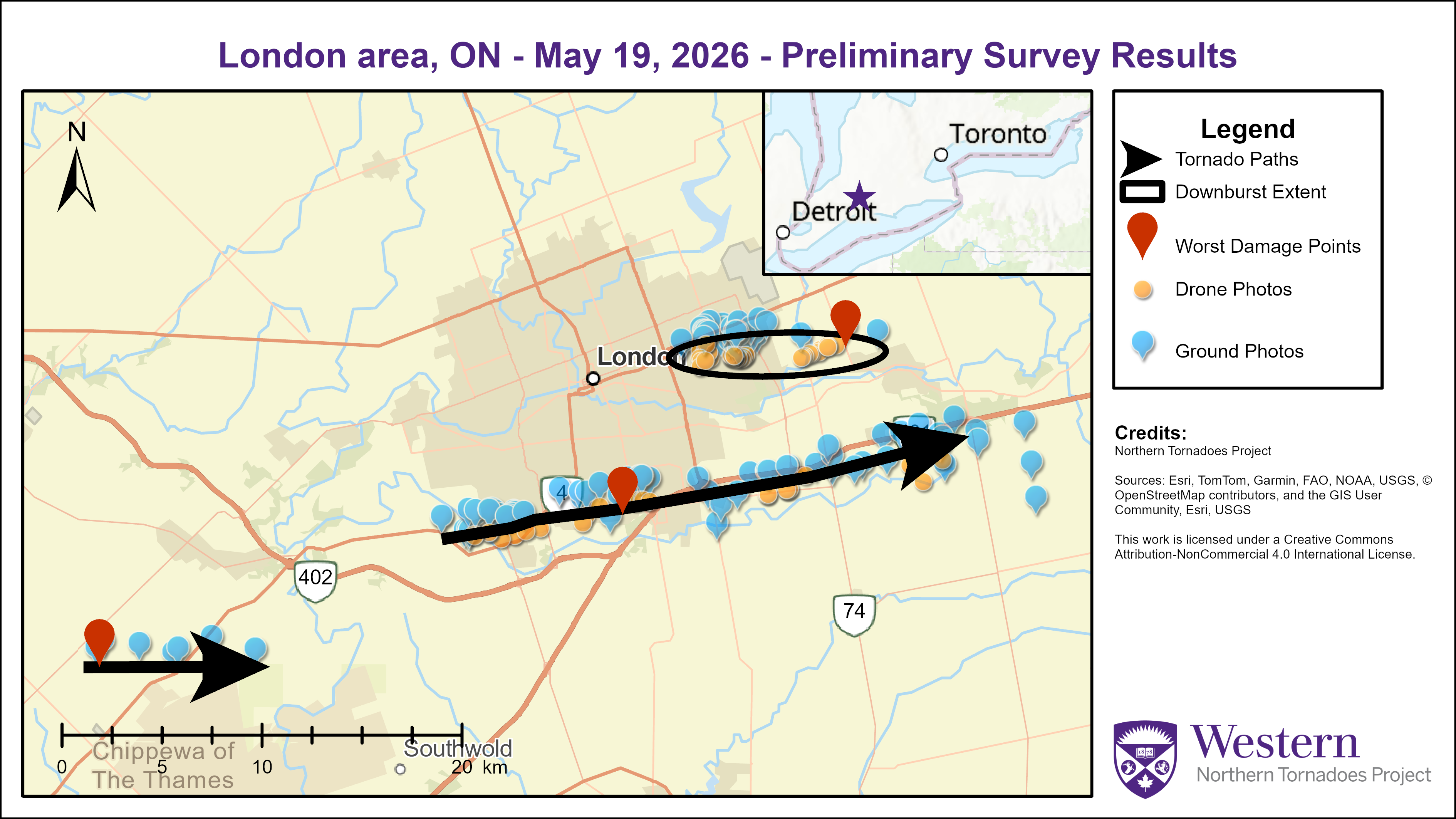 Survey summary map