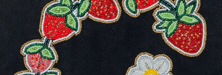 Bead art of a strawberry vine
