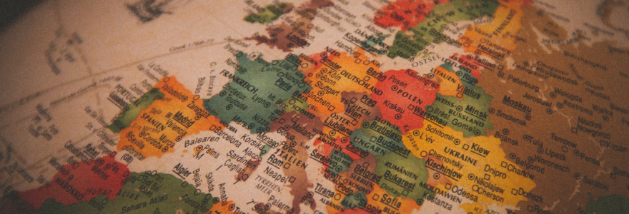 Globe focused on European Countries