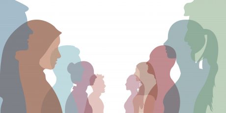 Silhouettes and overlapping circles