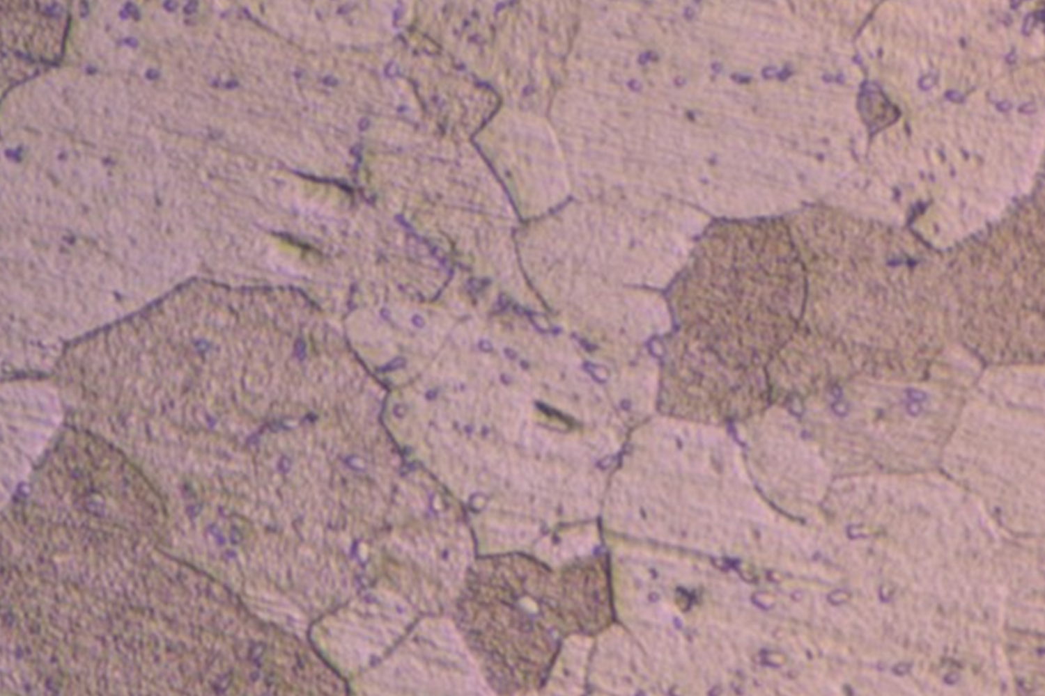 Materials sample under microscope