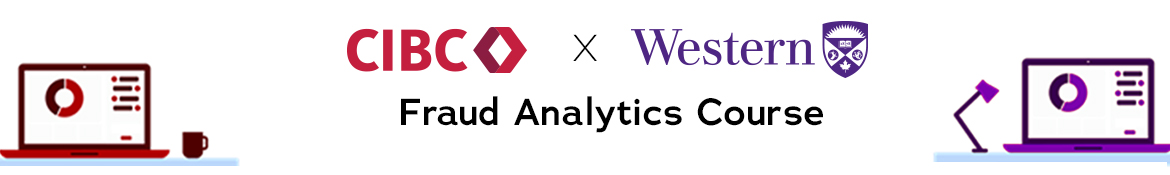 CIBC logo and Western logo, text reads "Fraud Analytics Course"