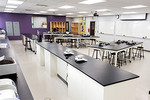 WISc Program lab space, room with work benches and scientific instruments