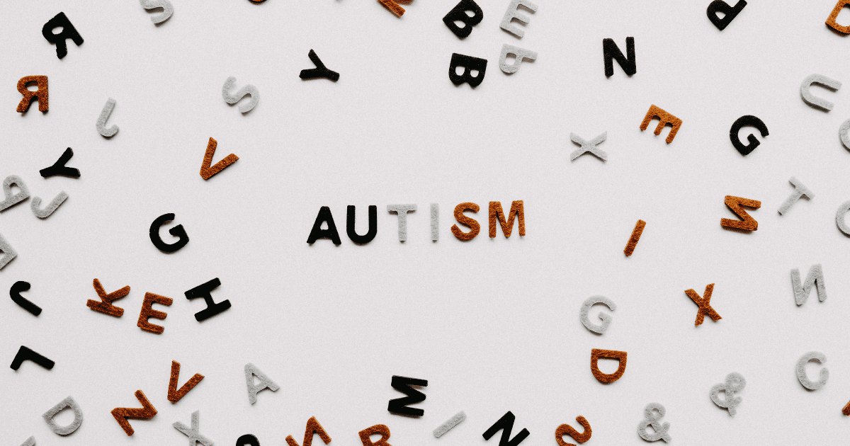Letters on a white background spelling autism