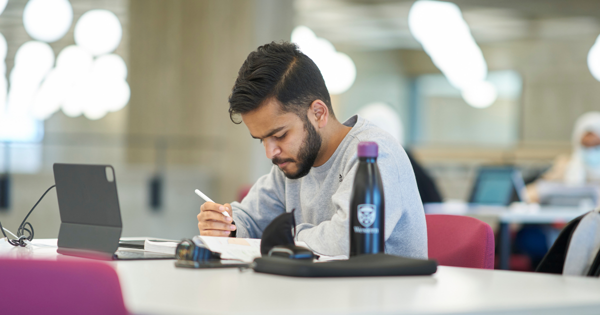 student studying