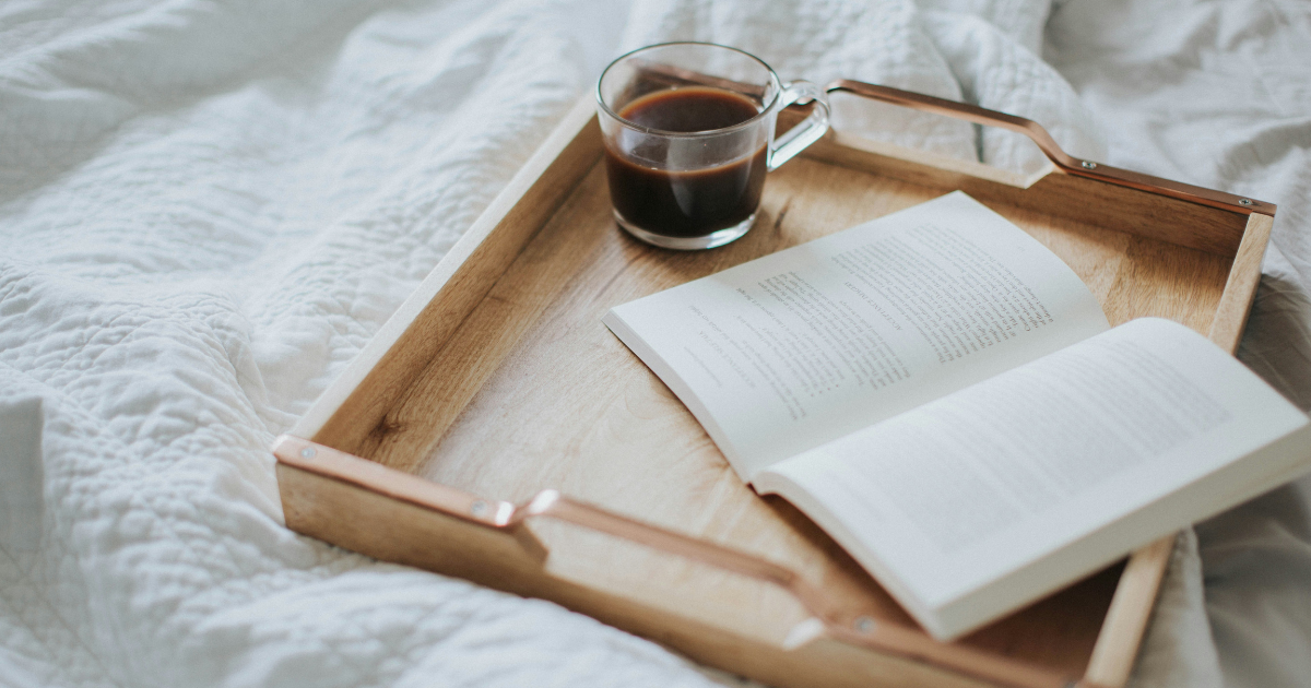 morning book and coffee