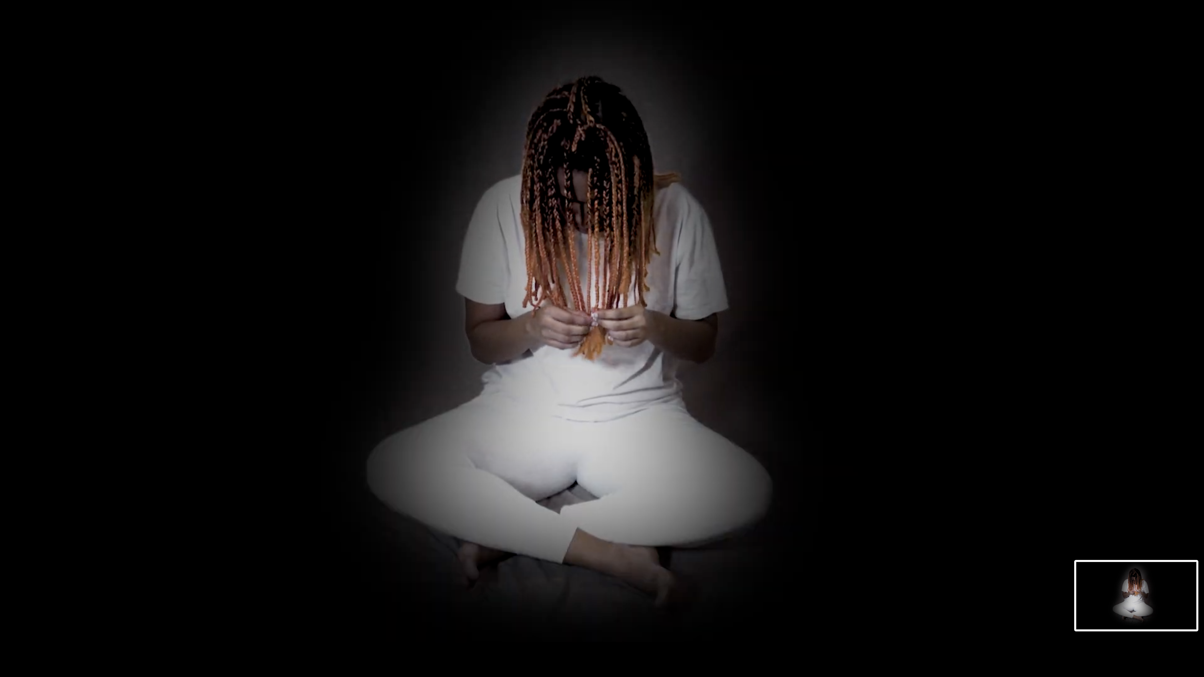 body sitting in space